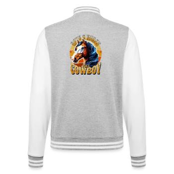 Save A Horse Ride A Cowboy Riding and Horse Fan - College Sweat Jacket - heather grey/white - Back - Marisol (170cm)