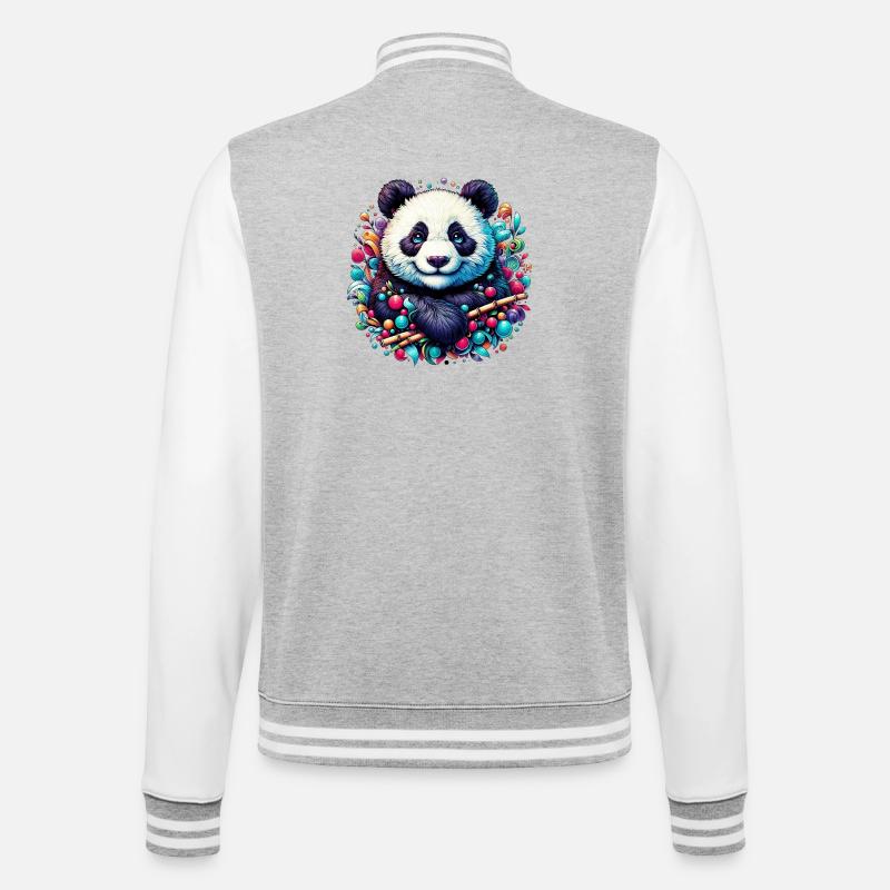 Panda - Veste Teddy - gris chiné / blanc