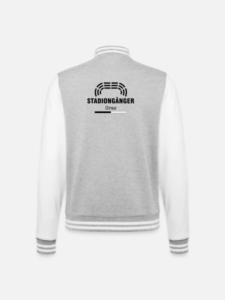 Graz Stadiongänger – Geschenk Fußball Fan - College-Sweatjacke - Grau meliert/Weiß