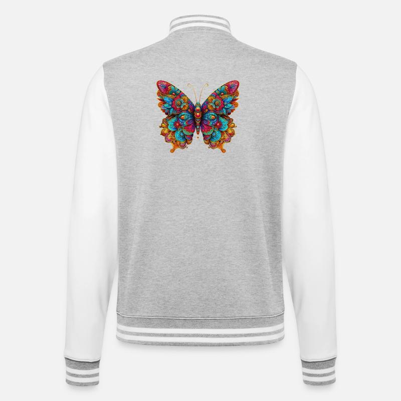 Papillon - Veste Teddy - gris chiné / blanc
