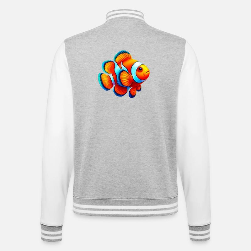 Clownfische - College-Sweatjacke - Grau meliert/Weiß