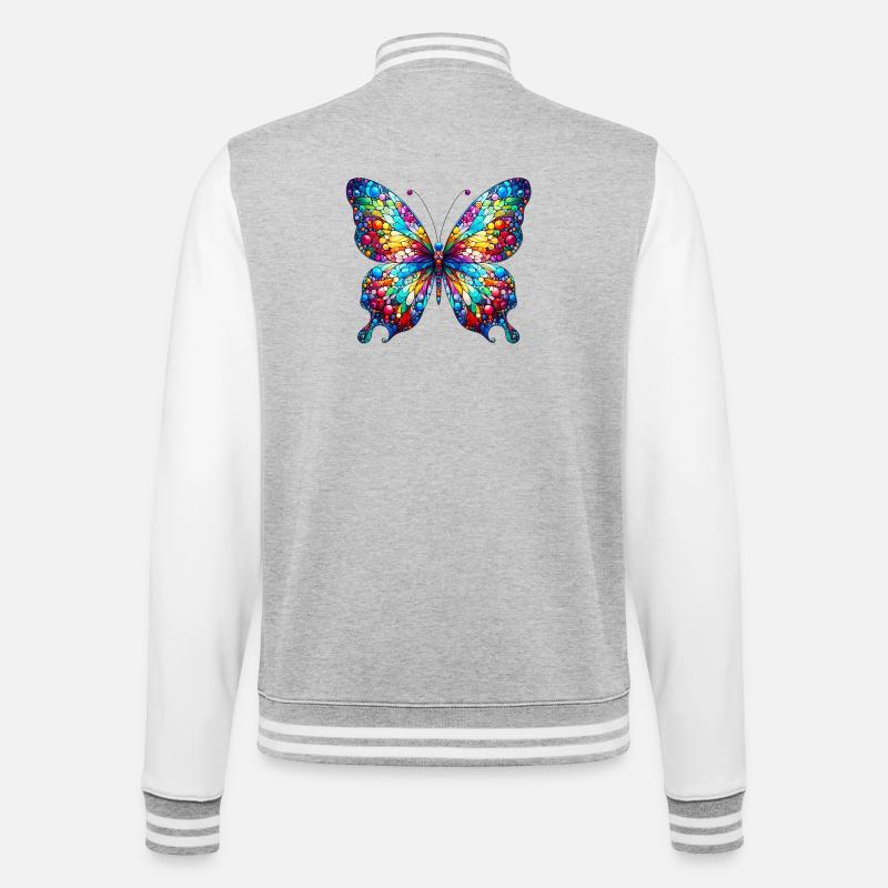 Papillon - Veste Teddy - gris chiné / blanc