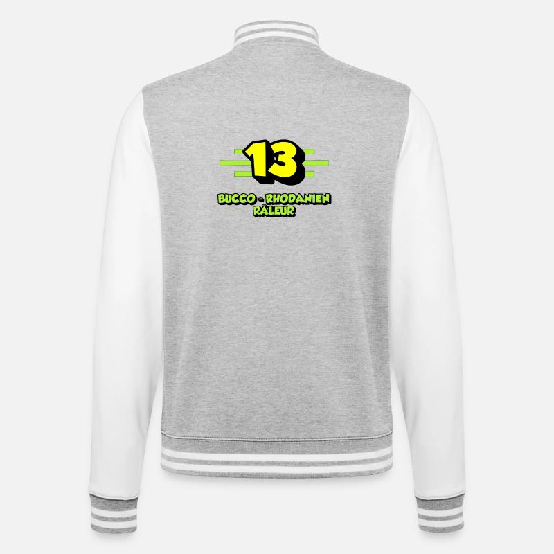 Beschwerde Bucco-Rhône - College-Sweatjacke - Grau meliert/Weiß