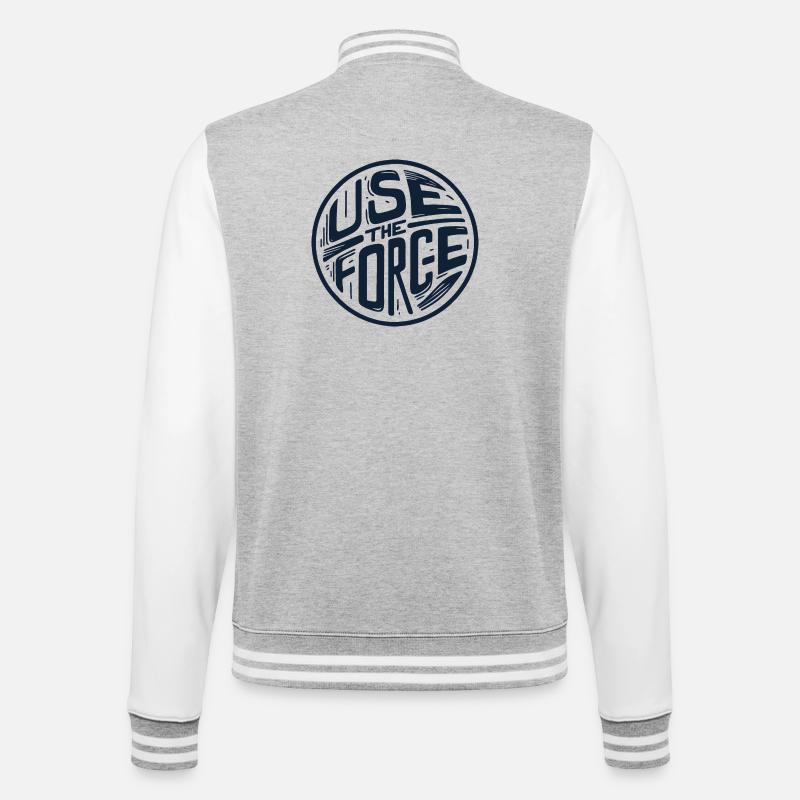 Nutze die Kraft 2 - College-Sweatjacke - Grau meliert/Weiß