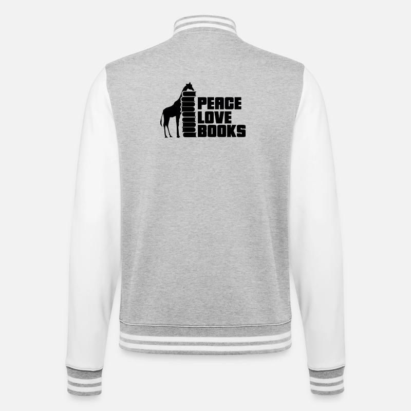Lesen Bücher Buch Giraffe - College-Sweatjacke - Grau meliert/Weiß