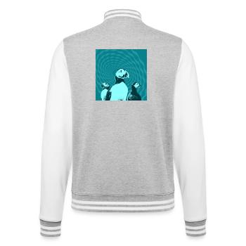 Puffin Gang - College Sweat Jacket - heather grey/white - Back - Marisol (170cm)