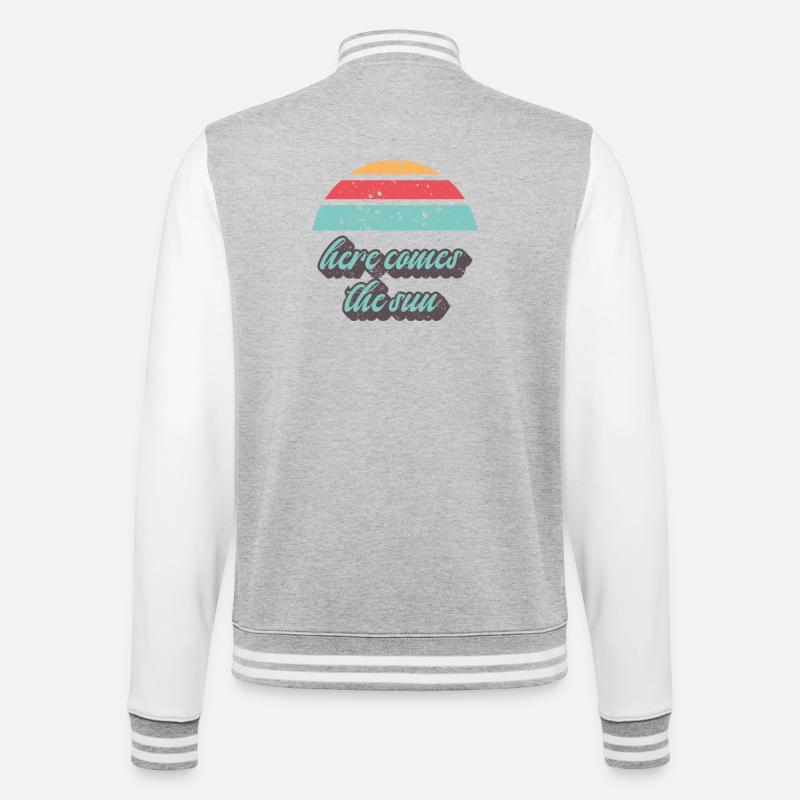 Coucher de soleil - Veste Teddy - gris chiné / blanc