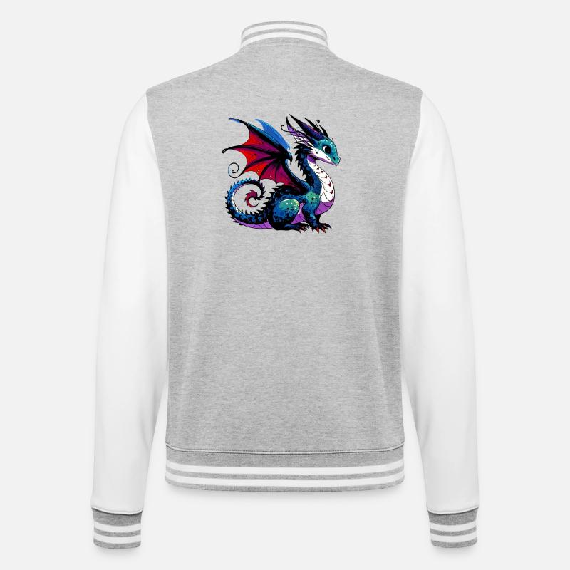 Dragon - College Sweat Jacket - heather grey/white