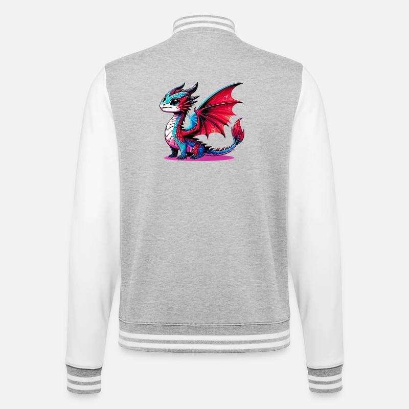 Dragon - College Sweat Jacket - heather grey/white
