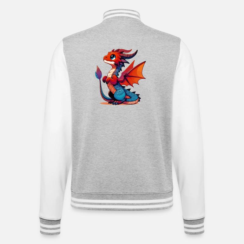 Dragon - College Sweat Jacket - heather grey/white