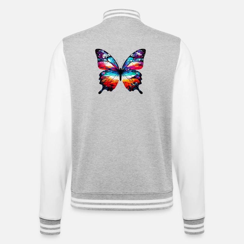 Papillon - Veste Teddy - gris chiné / blanc