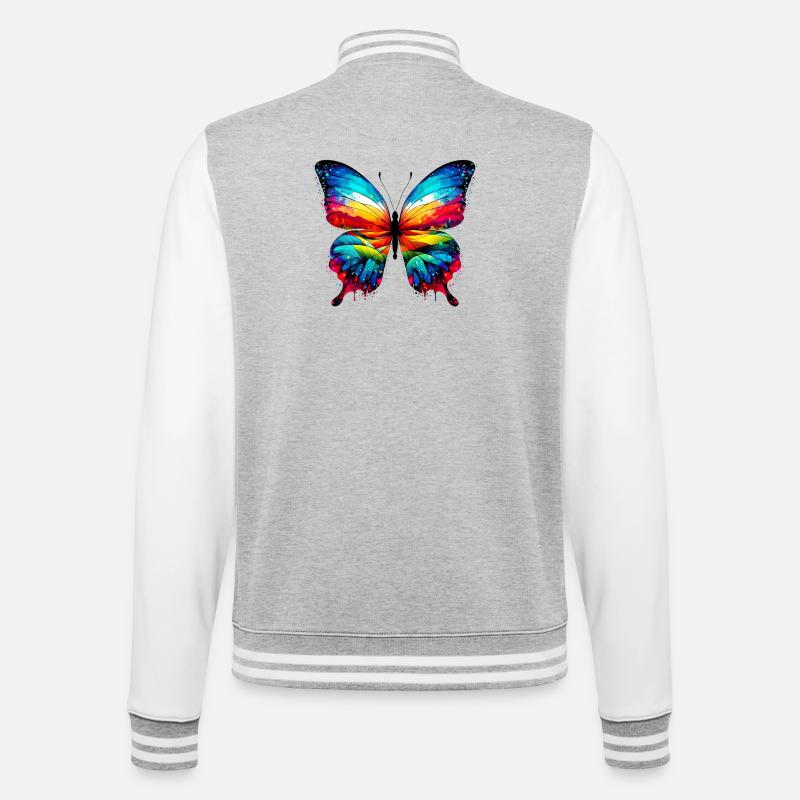 Papillon - Veste Teddy - gris chiné / blanc