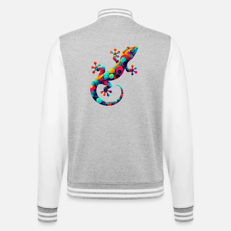 Gecko - Veste Teddy - gris chiné / blanc