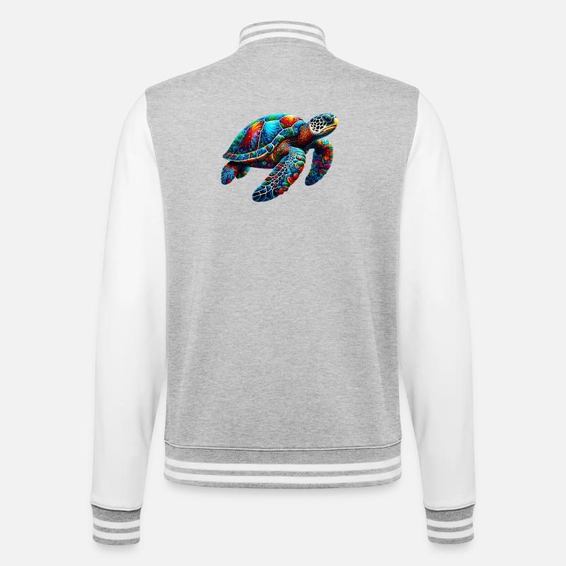 Turtle - College Sweat Jacket - heather grey/white