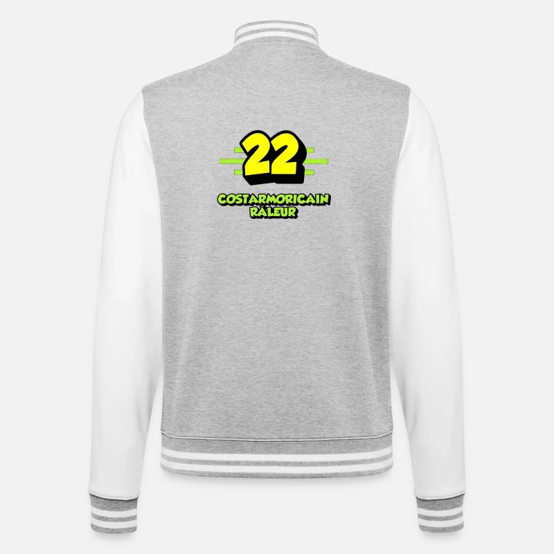 Klagender Costarmorican - College-Sweatjacke - Grau meliert/Weiß