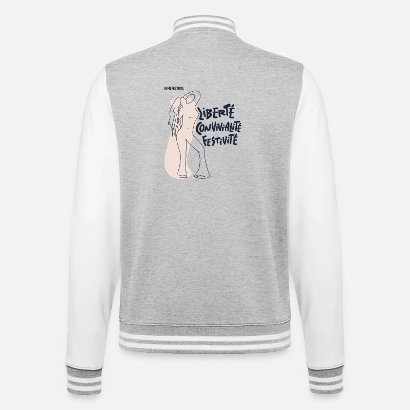 Fühl dich frei Mädchen - College-Sweatjacke - Grau meliert/Weiß