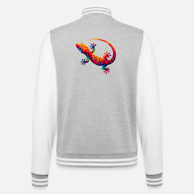 Gecko - Veste Teddy - gris chiné / blanc