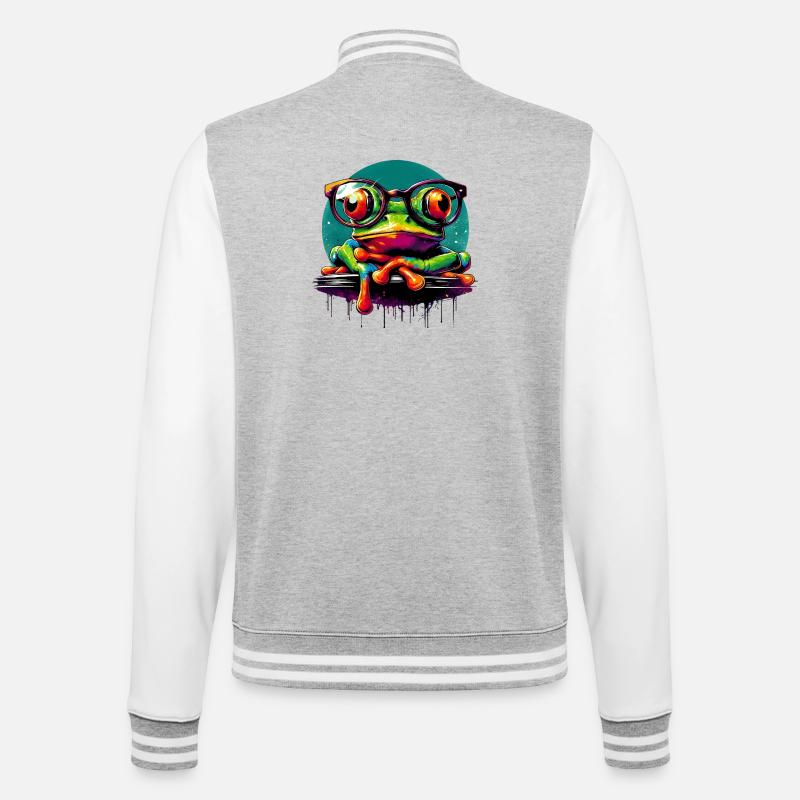 Frog - College Sweat Jacket - heather grey/white