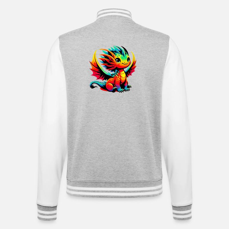 Dragon - College Sweat Jacket - heather grey/white