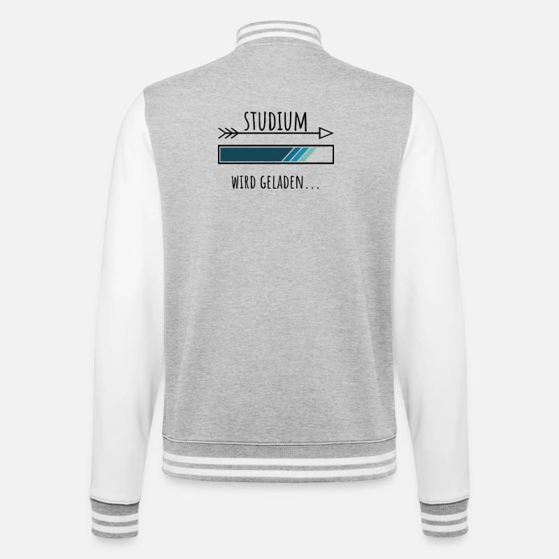 Studium Personalisierter Beruf Jungs - College-Sweatjacke - Grau meliert/Weiß