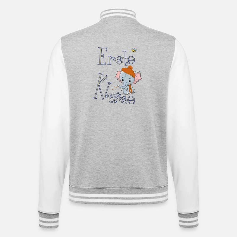 First Class, Elephant - College Sweat Jacket - heather grey/white