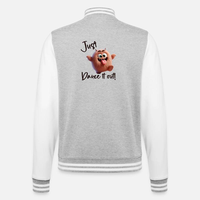 Tanzen Sie es einfach aus! - College-Sweatjacke - Grau meliert/Weiß