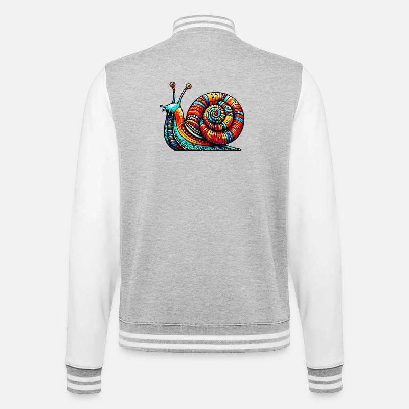 Snail - College Sweat Jacket - heather grey/white