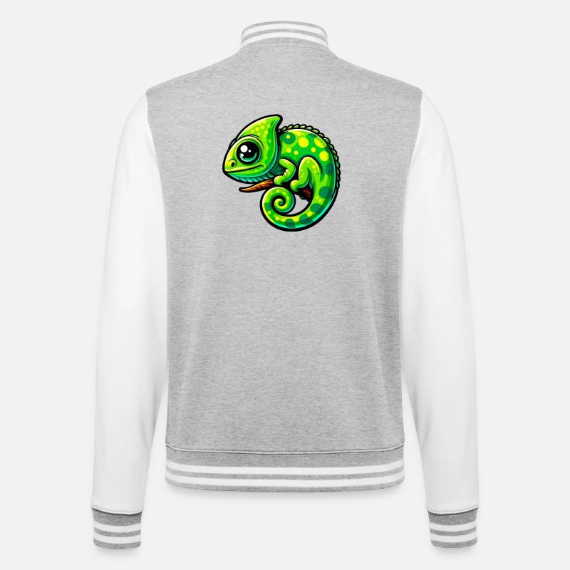 Chameleon - College Sweat Jacket - heather grey/white