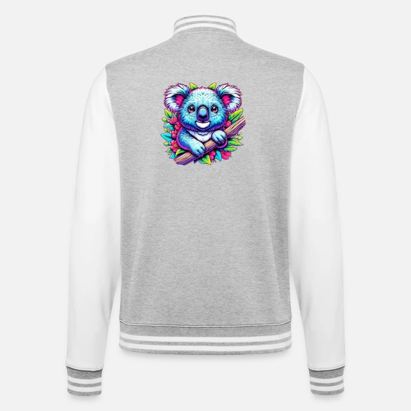 Koala - College Sweat Jacket - heather grey/white