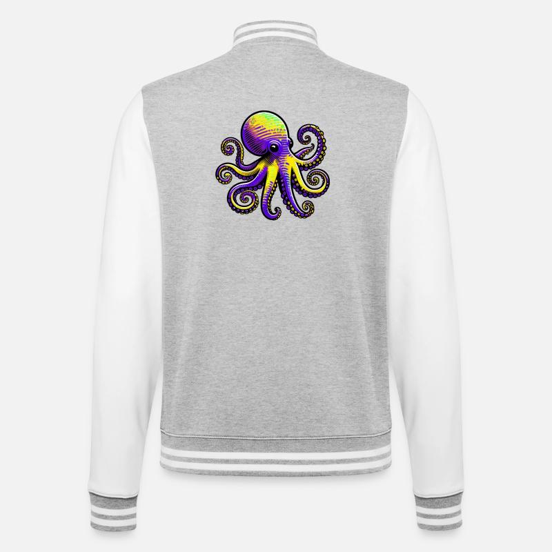 Octopus - College Sweat Jacket - heather grey/white