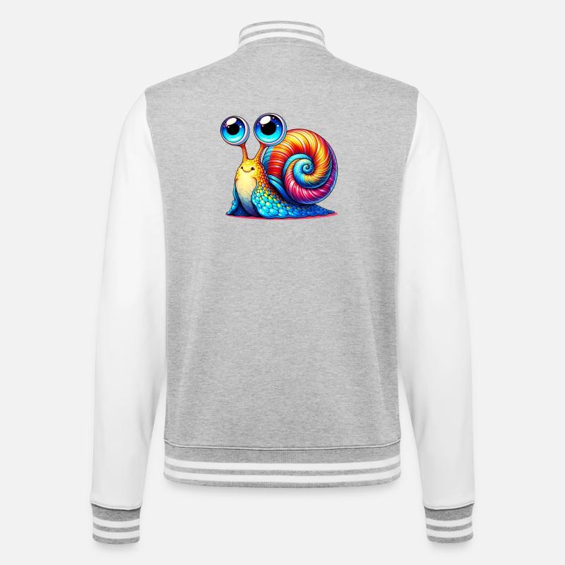 Snail - College Sweat Jacket - heather grey/white