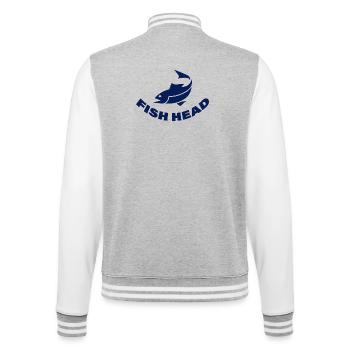 FISH HEAD - College Sweat Jacket - heather grey/white - Back - Marisol (170cm)