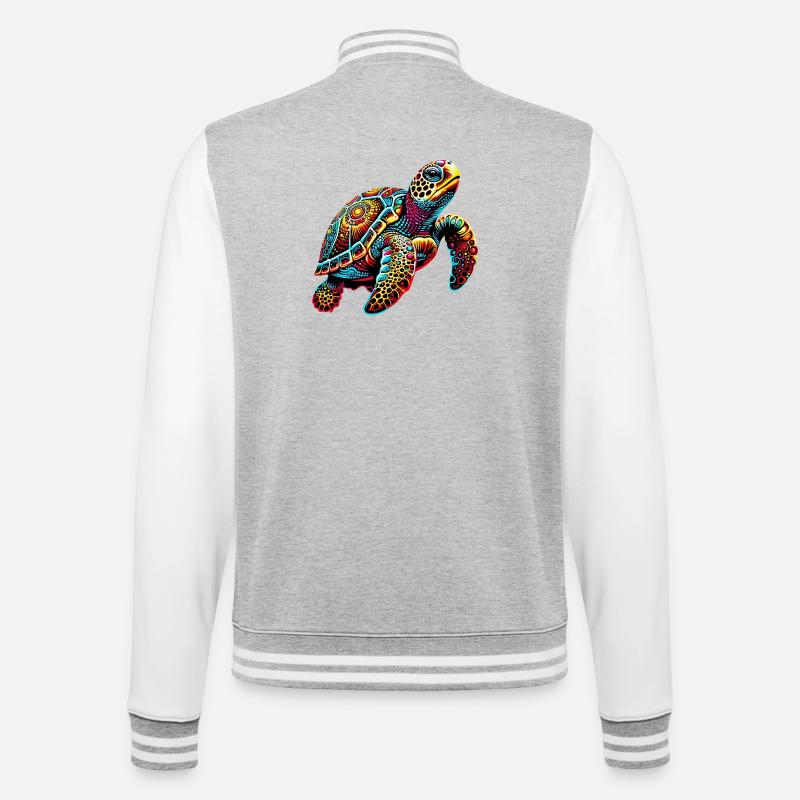 Tortue - Veste Teddy - gris chiné / blanc