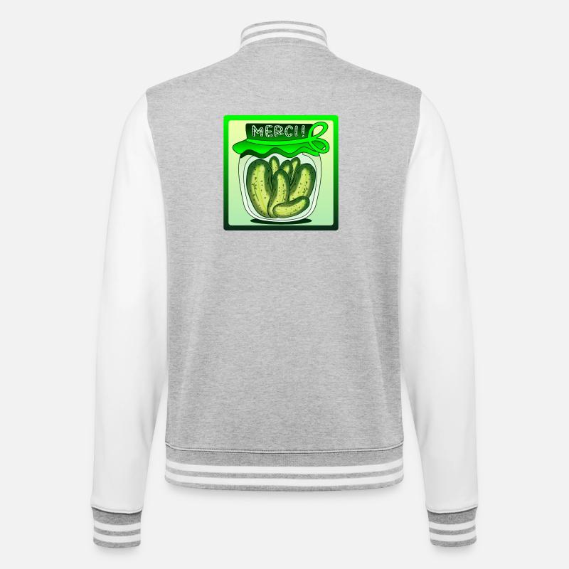 DANKE GURKENGURKEN - College-Sweatjacke - Grau meliert/Weiß