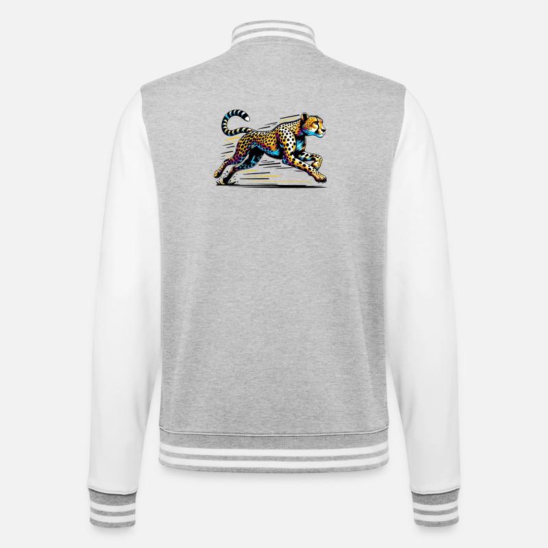 Gepard - College-Sweatjacke - Grau meliert/Weiß