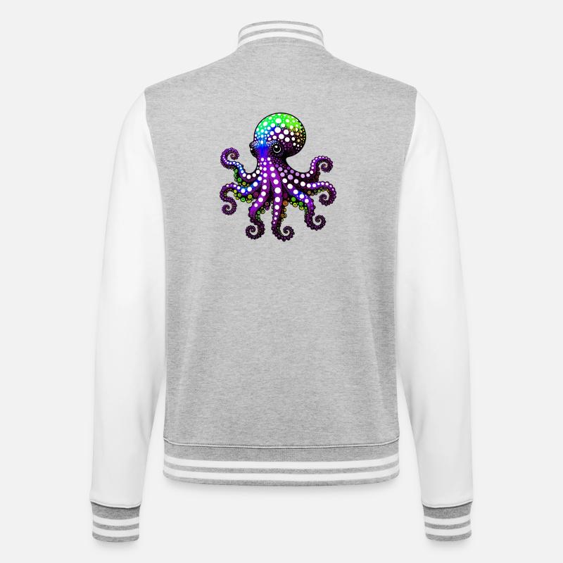 Octopus - College Sweat Jacket - heather grey/white