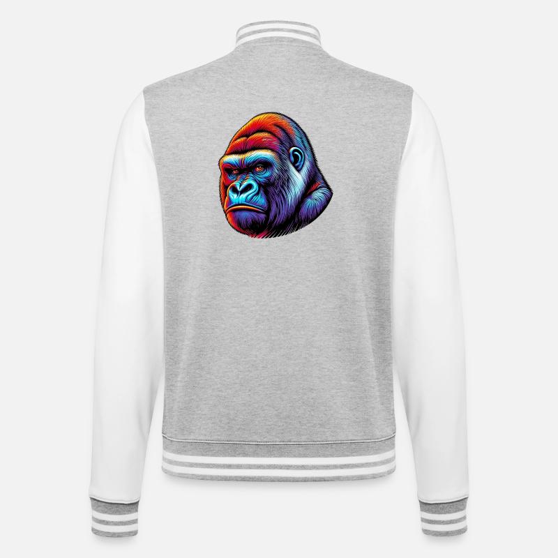 Gorilla - College Sweat Jacket - heather grey/white