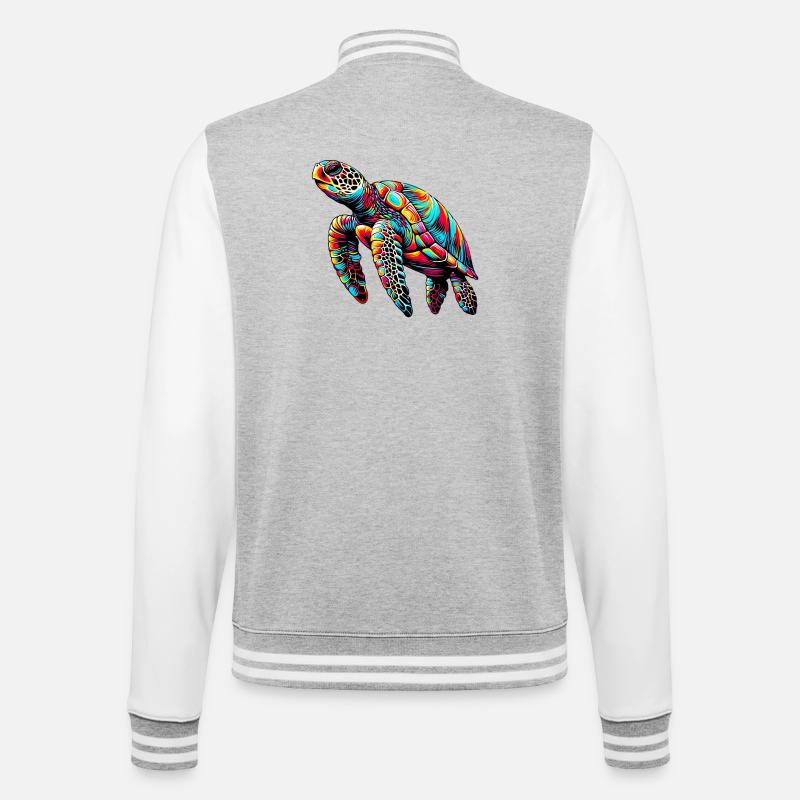 Tortue - Veste Teddy - gris chiné / blanc