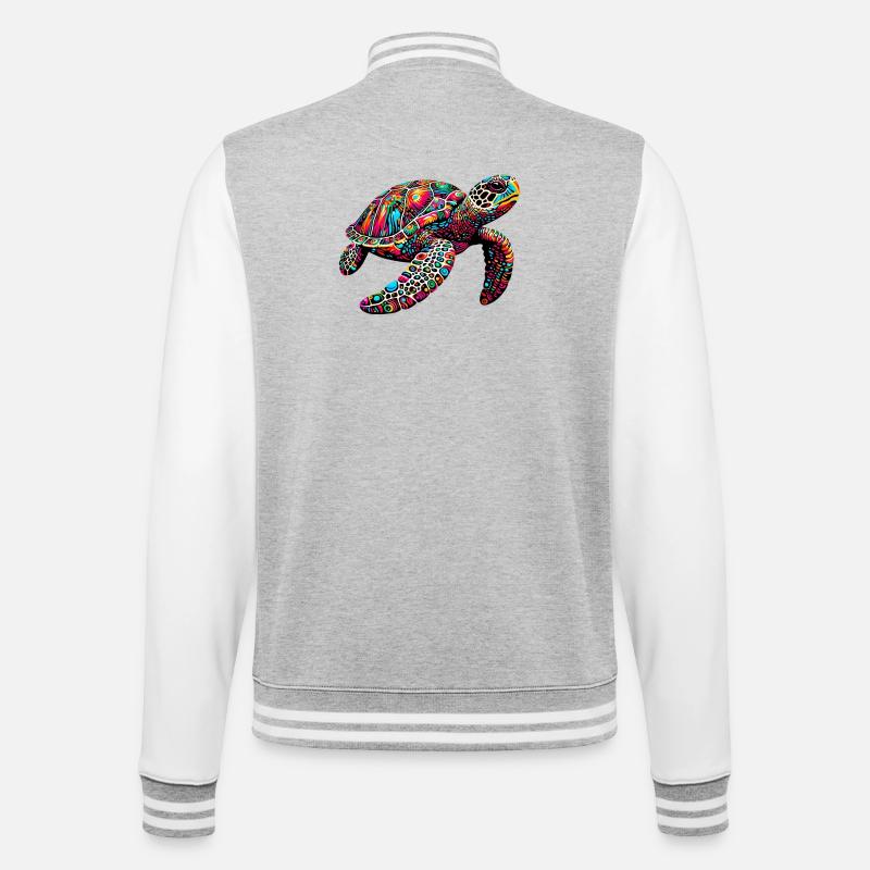 Turtle - College Sweat Jacket - heather grey/white