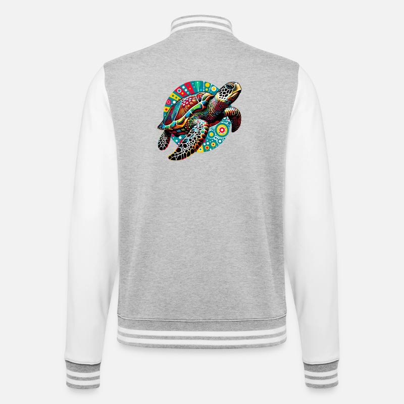 Turtle - College Sweat Jacket - heather grey/white