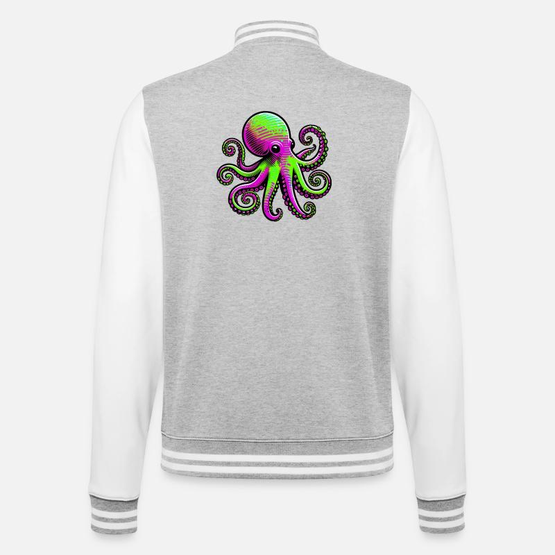 Octopus - College Sweat Jacket - heather grey/white