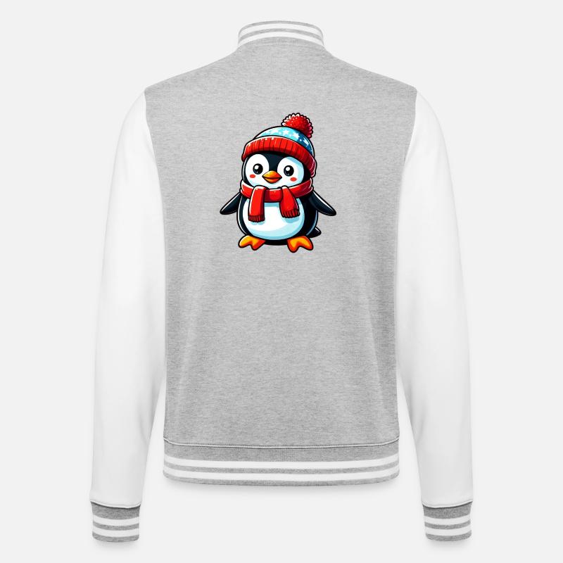Penguin - College Sweat Jacket - heather grey/white