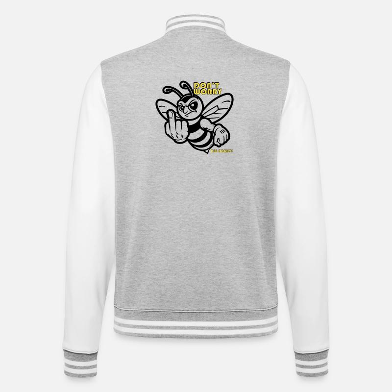 Don´t Worry - Bee angry Biene - College Sweat Jacket - heather grey/white