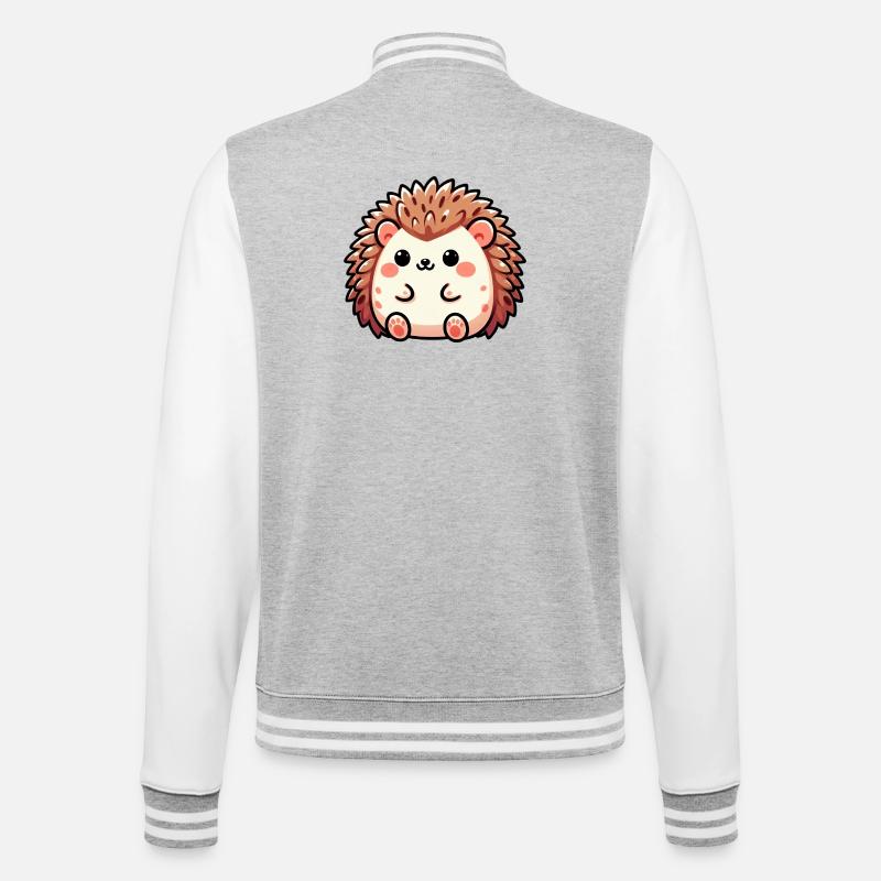 Hérisson - Veste Teddy - gris chiné / blanc