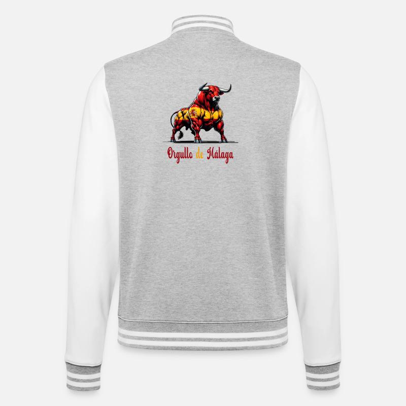 The pride Malaga flag design - College Sweat Jacket - heather grey/white