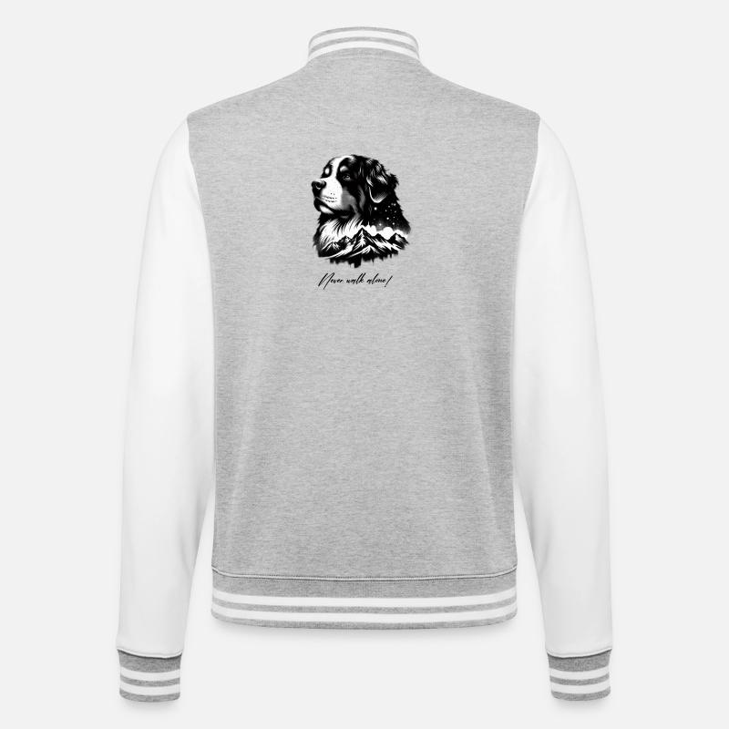 Bouvier bernois - Veste Teddy - gris chiné / blanc