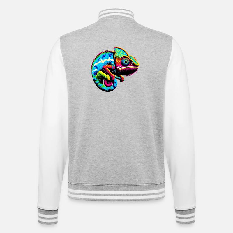 Caméléon - Veste Teddy - gris chiné / blanc