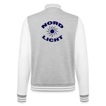NORDLICHT - College-Sweatjacke - Grau meliert/Weiß - Hinten - Marisol (170cm)