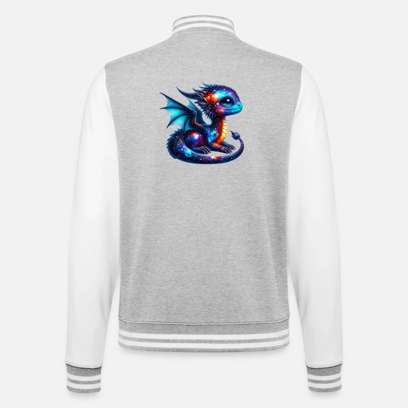 Dragon - College Sweat Jacket - heather grey/white