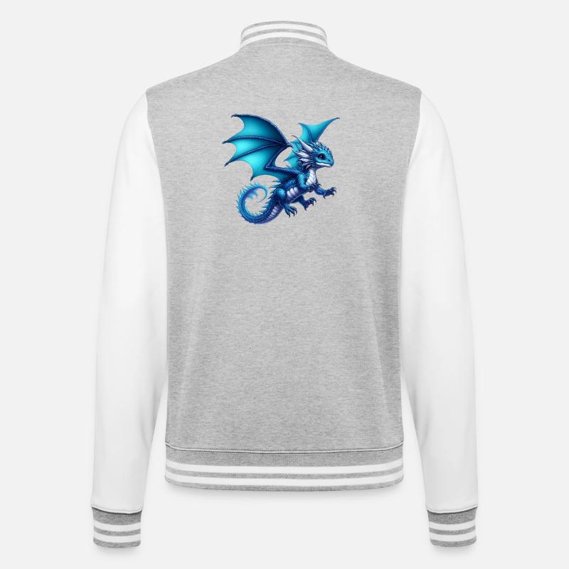 Dragon - College Sweat Jacket - heather grey/white